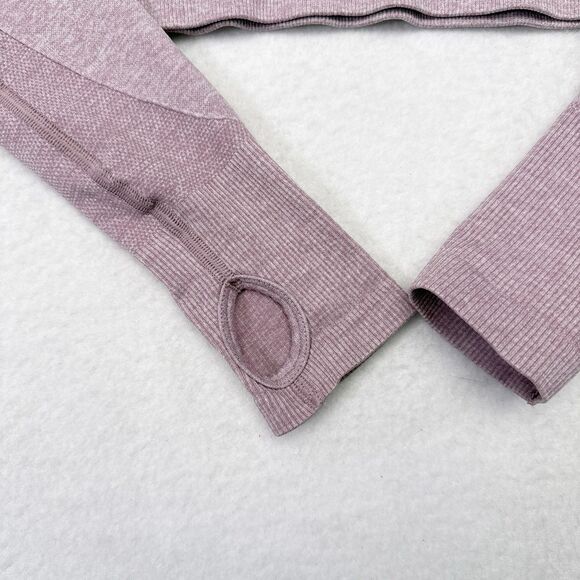 Gymshark‎ Flex Sports Long Sleeve Crop Top Size Small Pink Seamless Gym Workout - Picture 5 of 8